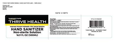 Thrive Tape Hand Sanitizer Label (Thrivehealth 16.9oz Hand Sanitizer Label 5 5 20rev2)